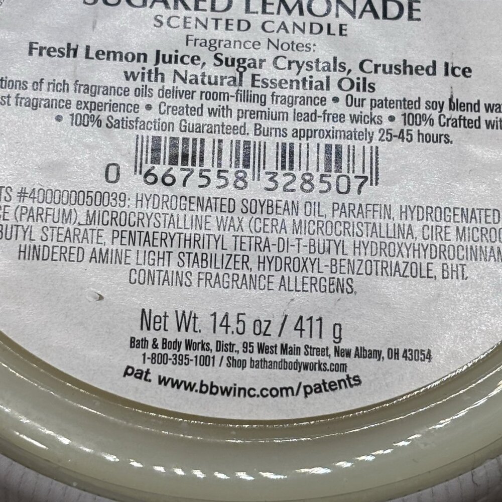 Bath & Body Works Thanks For Everything 3 Wick Candle 14.5 oz Sugared Lemonade - Picture 15 of 16